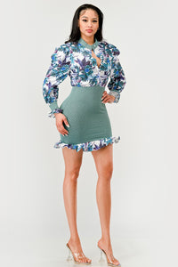 Tropical Elegance Mini Dress - ATHINA