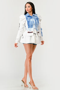 Peplum Panache Denim Jacket - ATHINA