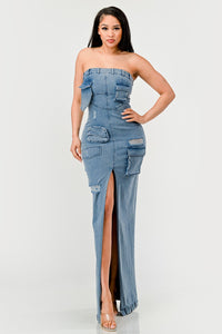 Urban Chic Denim Gown | ESTIMATED SHIPPING DATE (04/19/2024) - ATHINA