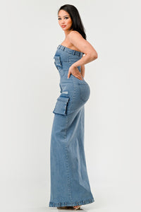 Urban Chic Denim Gown | ESTIMATED SHIPPING DATE (04/19/2024) - ATHINA