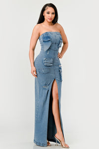 Urban Chic Denim Gown | ESTIMATED SHIPPING DATE (04/19/2024) - ATHINA