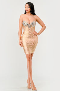 Gilded Glamour Strapless Dress | ESTIMATED SHIPPING DATE (04/26/2024) - ATHINA