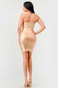 Gilded Glamour Strapless Dress | ESTIMATED SHIPPING DATE (04/26/2024) - ATHINA