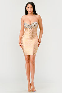 Gilded Glamour Strapless Dress | ESTIMATED SHIPPING DATE (04/26/2024) - ATHINA