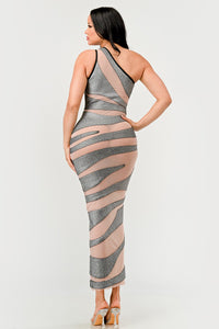 Metallic Bandage Mesh Insert Dress| ESTIMATED SHIPPING DATE (04/30/2024) - ATHINA