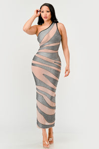 Metallic Bandage Mesh Insert Dress| ESTIMATED SHIPPING DATE (04/30/2024) - ATHINA