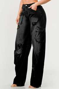 Athina Black washed out cargo pants | ESTIMATED SHIPPING DATE (04/26/2024) - ATHINA