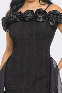 Enchanting Rose Off-Shoulder Dress - ATHINA