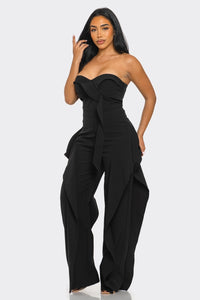 Strapless Ruffle-Detail Bustier Jumpsuit | ESTIMATED SHIPPING DATE (04/15/2024) - ATHINA