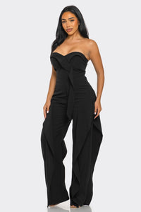 Strapless Ruffle-Detail Bustier Jumpsuit | ESTIMATED SHIPPING DATE (04/15/2024) - ATHINA