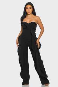 Strapless Ruffle-Detail Bustier Jumpsuit | ESTIMATED SHIPPING DATE (04/15/2024) - ATHINA