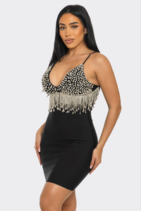 Midnight Shimmer Diamond Tassel Dress | ESTIMATED SHIPPING DATE (05/24/2024) - ATHINA