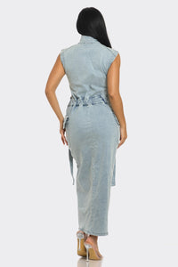 Modern Edge Denim Co-ord Dress | ESTIMATED SHIPPING DATE (05/15/2024) - ATHINA