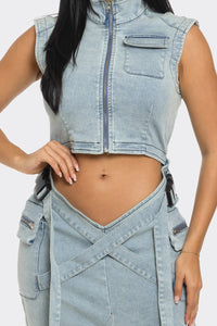 Modern Edge Denim Co-ord Dress | ESTIMATED SHIPPING DATE (05/15/2024) - ATHINA