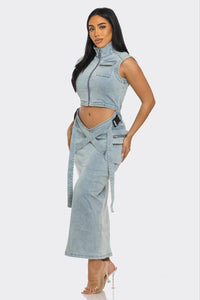 Modern Edge Denim Co-ord Dress | ESTIMATED SHIPPING DATE (05/15/2024) - ATHINA