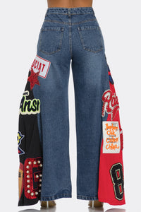 Patched Wide Leg Jeans | ESTIMATED SHIPPING DATE (09/30/2024)