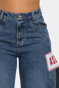 Patched Wide Leg Jeans | ESTIMATED SHIPPING DATE (09/30/2024)