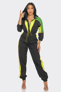 Vibrant Colorblock Utility Jumpsuit | ESTIMATED SHIPPING DATE (08/09/2024)