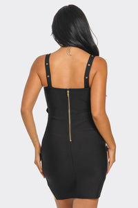 Gilded Buckle Bodycon Dress | ESTIMATED SHIPPING DATE (09/30/2024)