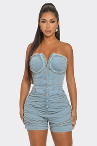 Sweet Heart Neck Line Romper | ESTIMATED SHIPPING DATE (06/30/2024) - ATHINA