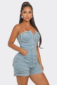 Sweet Heart Neck Line Romper | ESTIMATED SHIPPING DATE (06/30/2024) - ATHINA